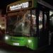 Bus damaged by rock-throwing e-bike riders