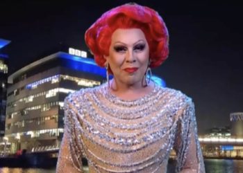 La Voix Shines as UK Eurovision Rep in Sparkling Drag Gown
